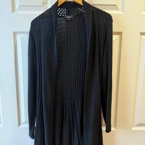 Elemente Clemente Black Long Open-Front Cardigan - Size Small